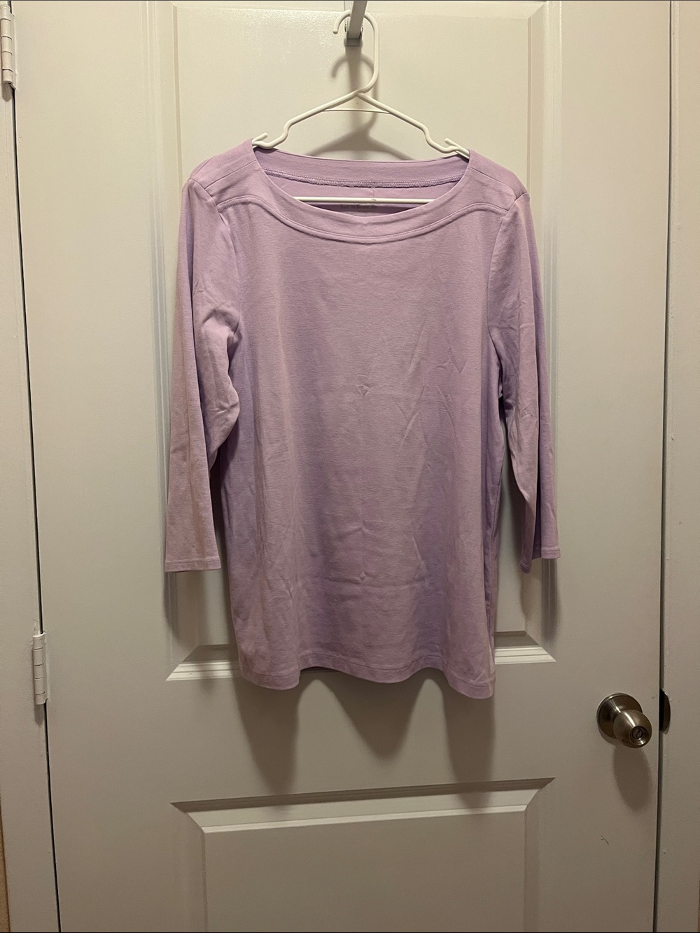 (NWT) Chico's Lavender Boatneck 3/4 Sleeve Top